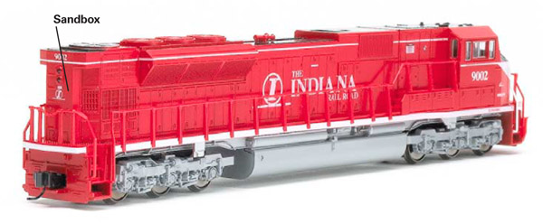 The rear sandbox on the model is at the same height as the long hood which is an SD90 spotting feature The SD80MAC has a shorter sandbox