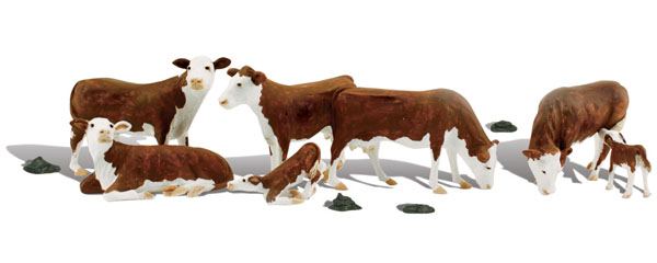 Wodland Scenics O scale Hereford cows