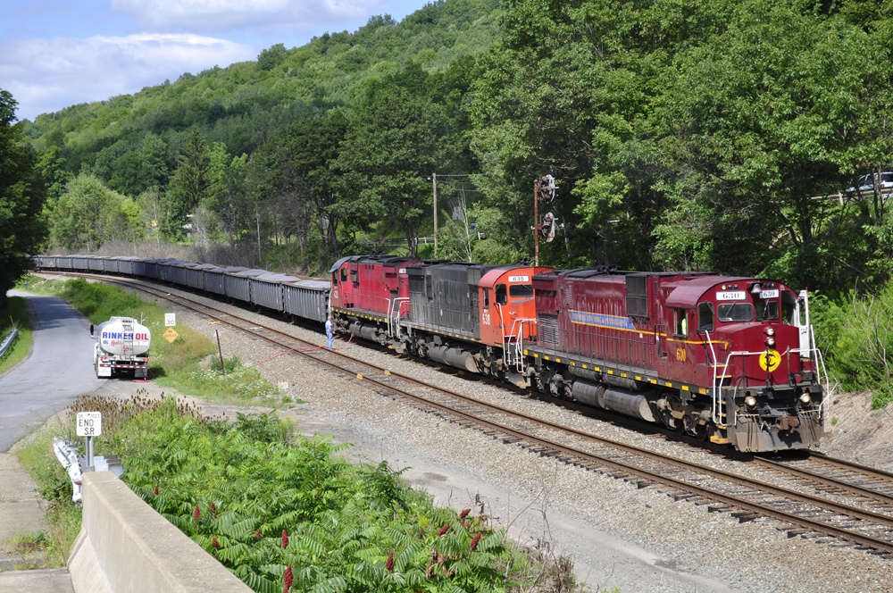 Western New York & Pennsylvania Montreal Locomotive Works No. 630 re-fueling