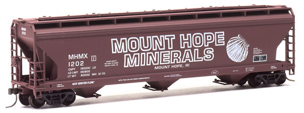 Mount Hope Minerals American Car & Foundry three-bay Center Flow covered hopper