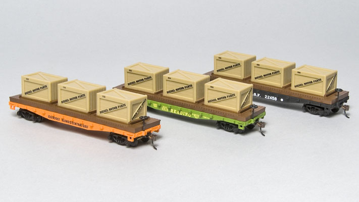 40-foot flatcar with crate load