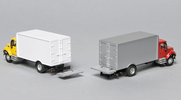 International 4900 two-axle drywall cab van with lift gate