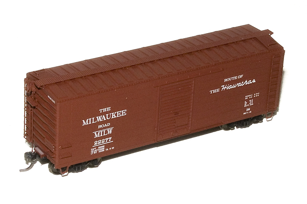 Milwaukee Road 40-foot ribbed-side boxcar