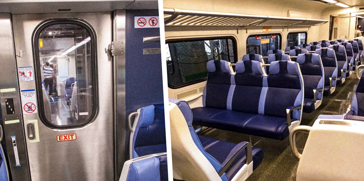 Interior view of new commuter railcars