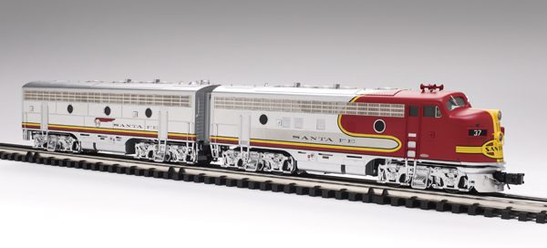 red and silver model locomotive