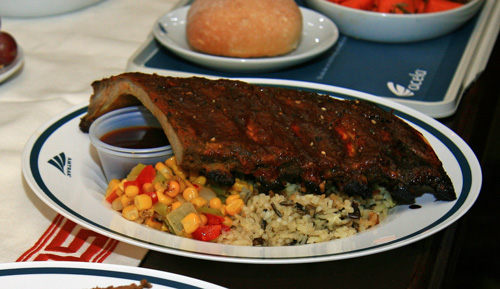 St. Louis-style ribs with honey pecan Bar-B-Q