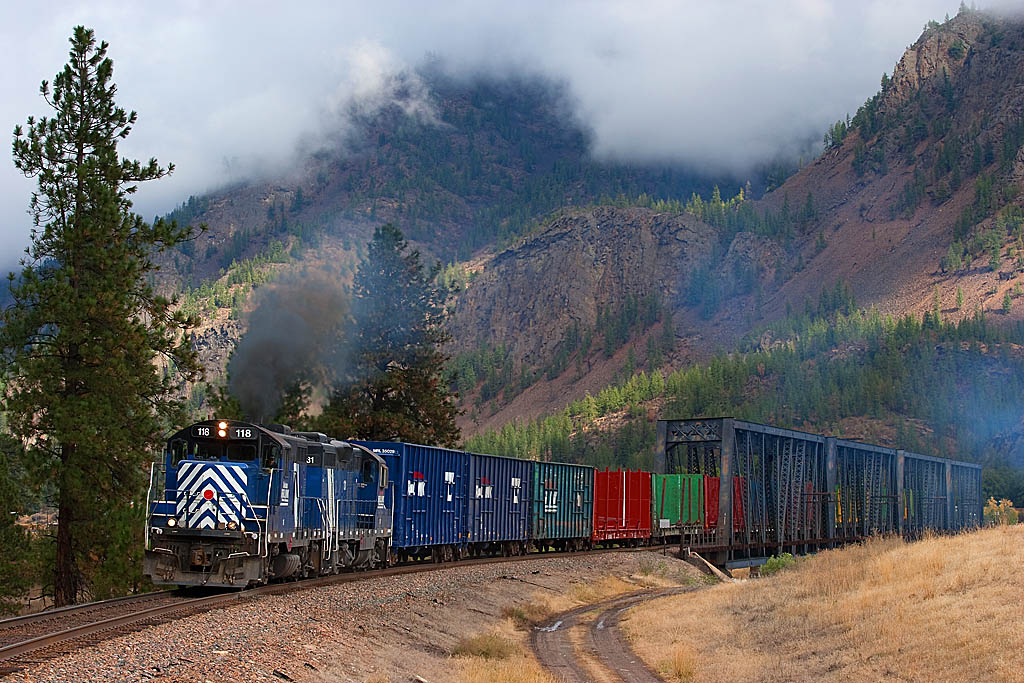 Montana Rail Link traveling through the mountains