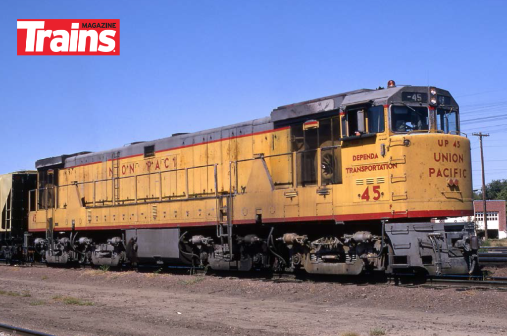 Union Pacific U50 No. 45 at Kearney, Nebraska, in September 1970.