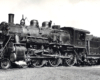 A close up black and white picture of 4-6-0 steam locomotive No. 152
