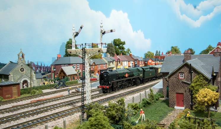 Scene from an OO scale model railroad