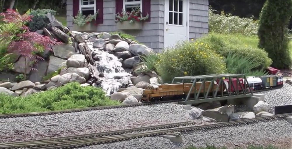freight train on a garden railroad