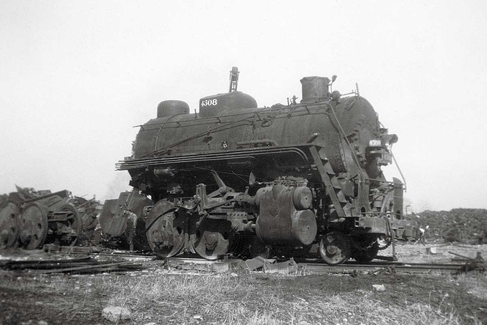 Scrapped steam locomotive