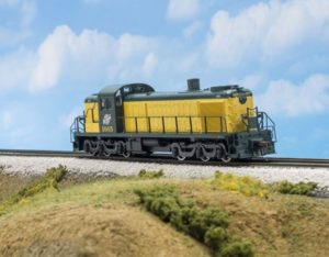 Atlas Model Railroad Co. HO scale Alco RSD-5 diesel locomotive in Chicago & North Western (yellow and green) paint scheme