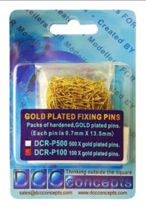 package of gold plated pins