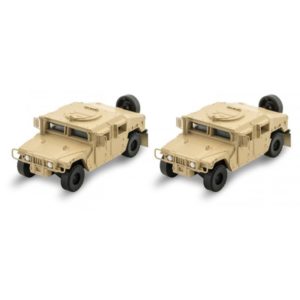 Two humvee model cars