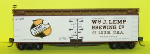 Train car with Lemp Brewing logo