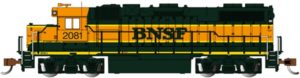 Orange and green locomotive