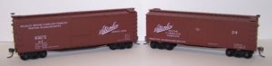 two Stanley Motor boxcars