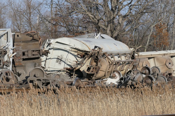 Train derailment site