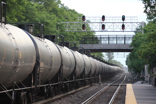 a line of tank cars