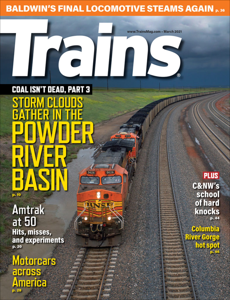 Trains Magazine March 2021 cover
