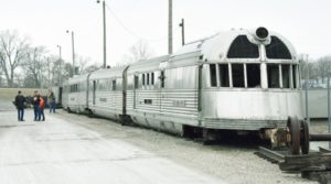 Train pulled up to the platform