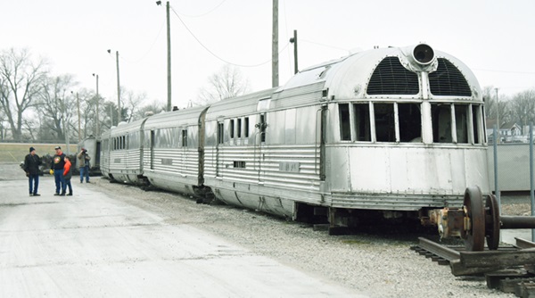 Train pulled up to the platform