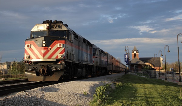 Front of the Metra train