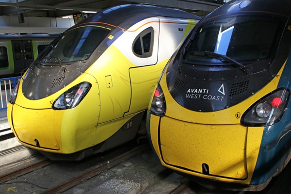 Trains with a "mask" design on front