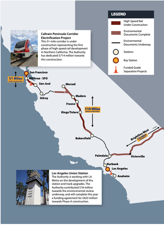 Cal High Speed Rail Map