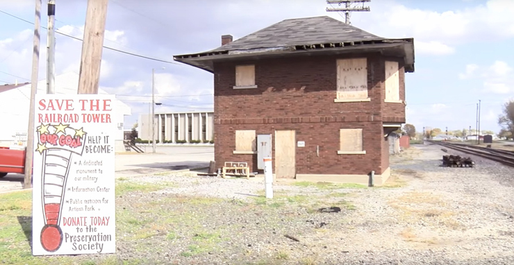 Abandoned brick interlocking tower