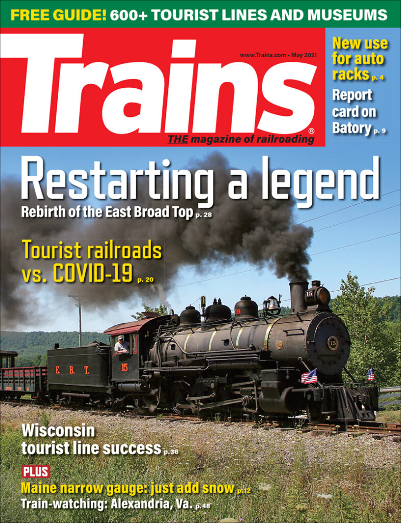 Trains Magazine May 2021 issue cover
