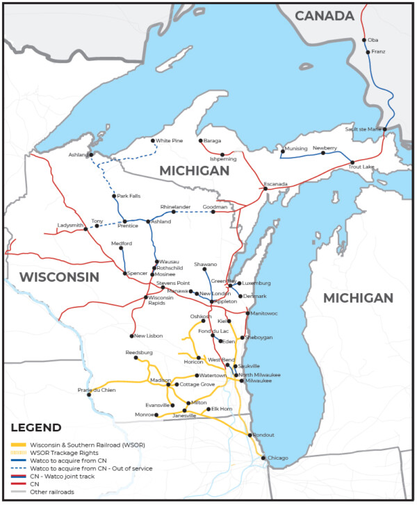 Watco sets startup dates for former CN lines in Wisconsin, Michigan ...