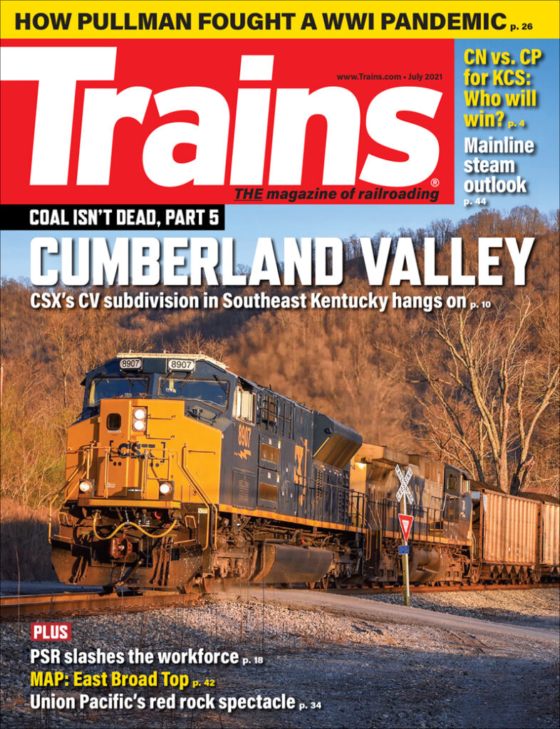 Trains Magazine July 2021 cover