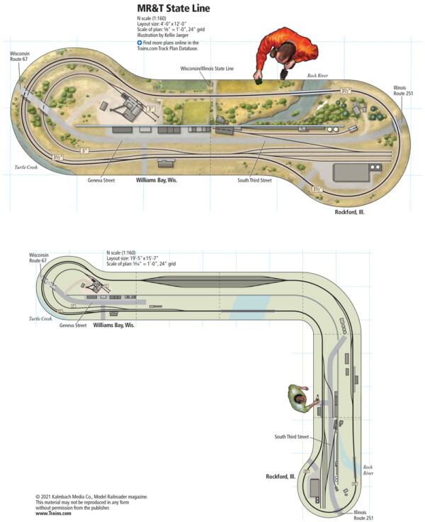 MR&T State Line N scale layout - Trains