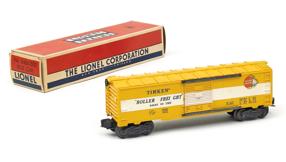 Collectible Lionel 6464 boxcars, including Santa Fe, Rock Island, and B ...