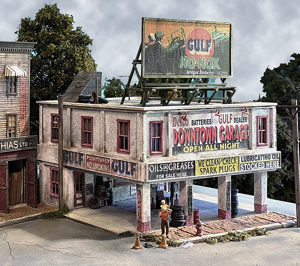 Model train shop buildings