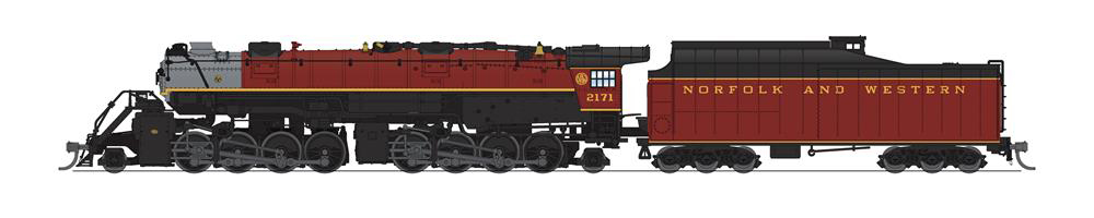N scale steam locomotive painted Tuscan Red with gold stripes