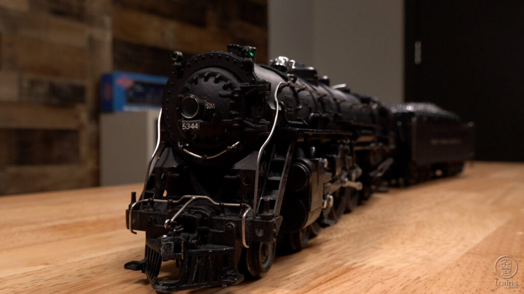 Model of black steam locomotive