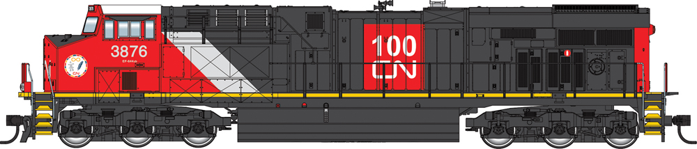 black, gray, and red illustration of a locomotive