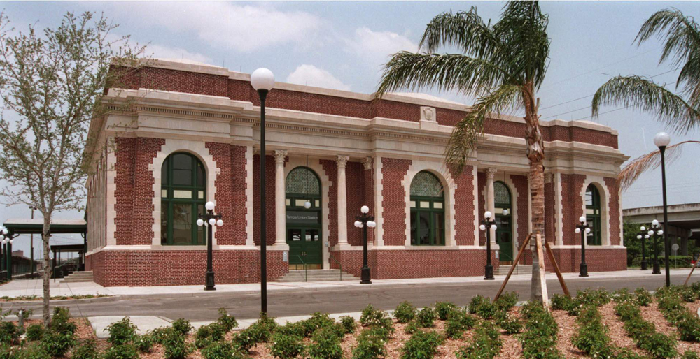 Brick building with arched windows