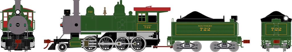 Green steam locomotive