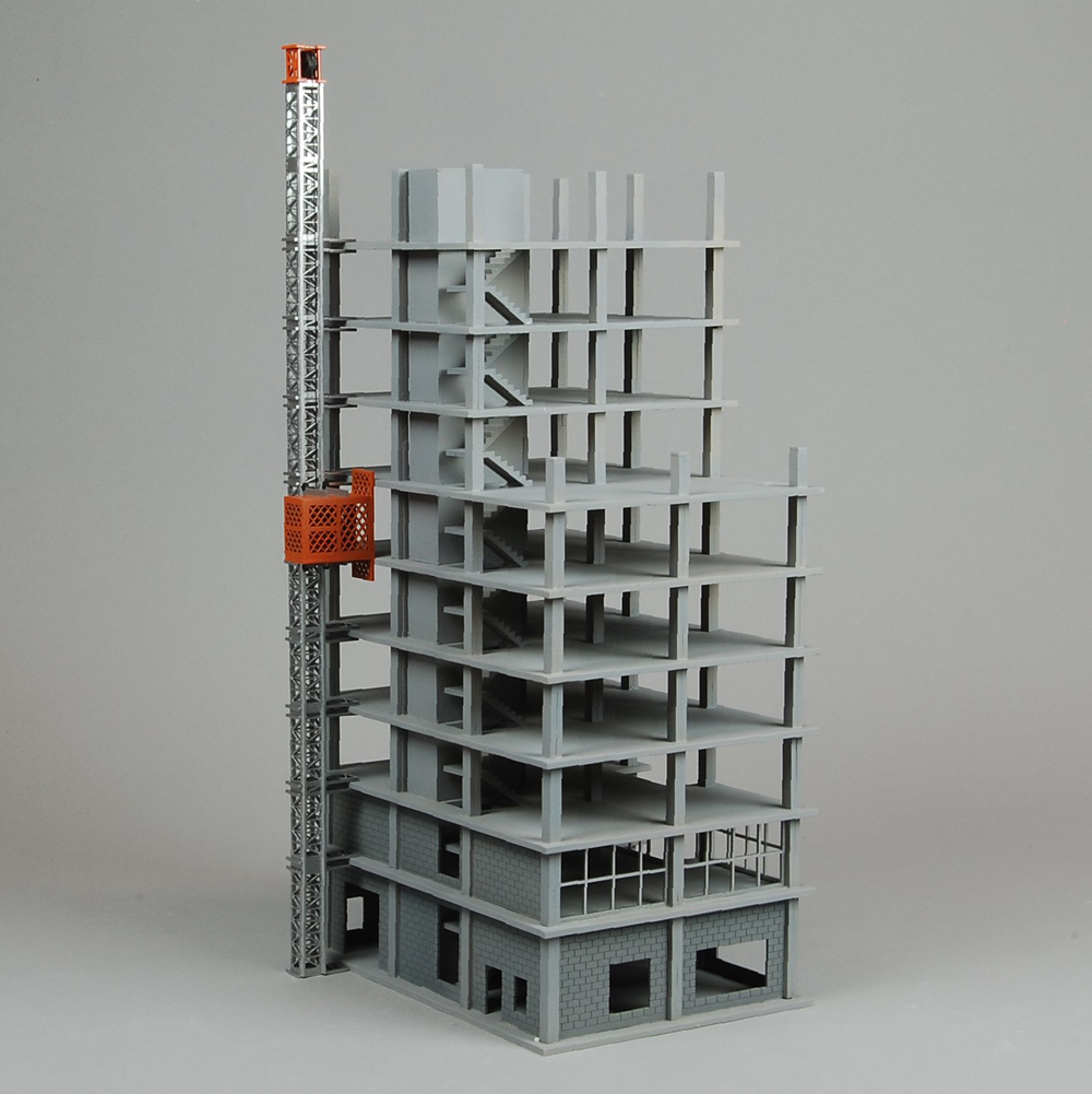 Model of a high rise building under construction