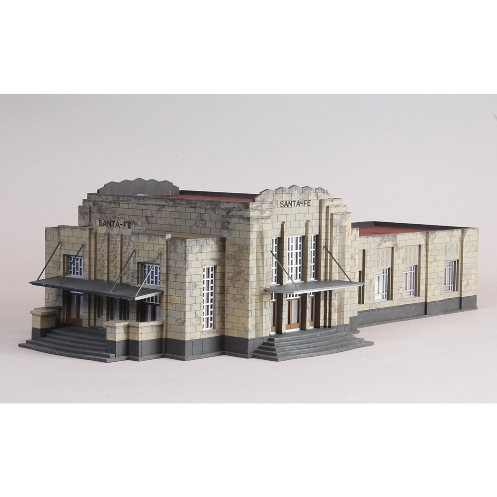 Model of Art-Deco style train depot