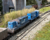 Conrail diesels in large scale: 2 blue model diesel engines