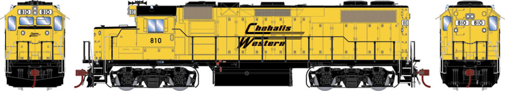 Drawing of yellow and black diesel locomotive
