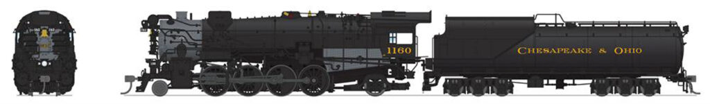 A black locomotive with yellow text