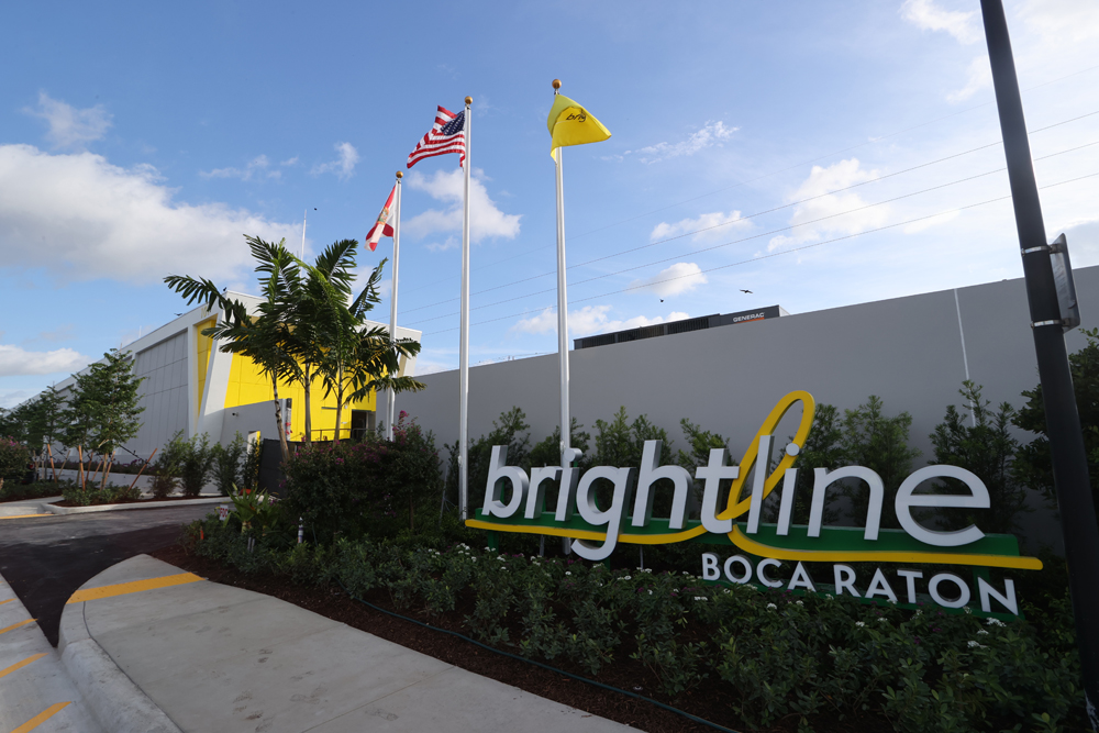 Sign at new Boca Raton Brightline station
