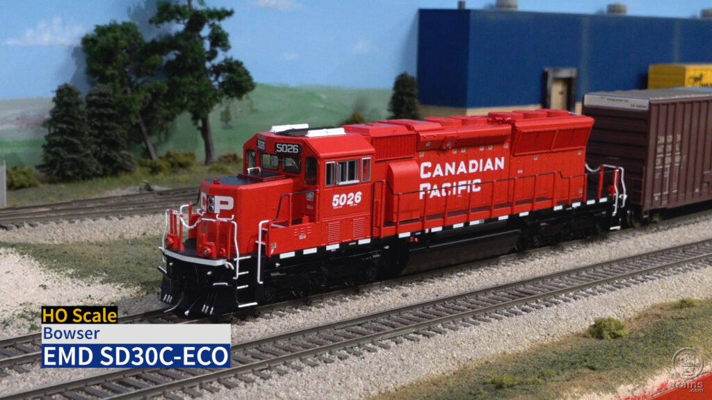 Screen shot of Bowser HO scale SD30C-ECO video.