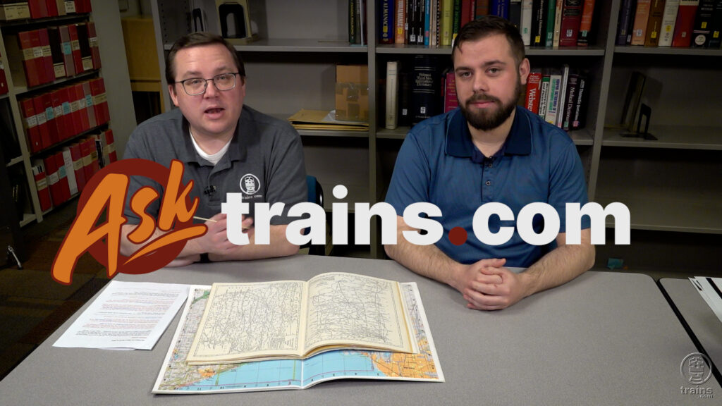 Ask Trains.com compilation April 2023: An image of two men sitting at a table